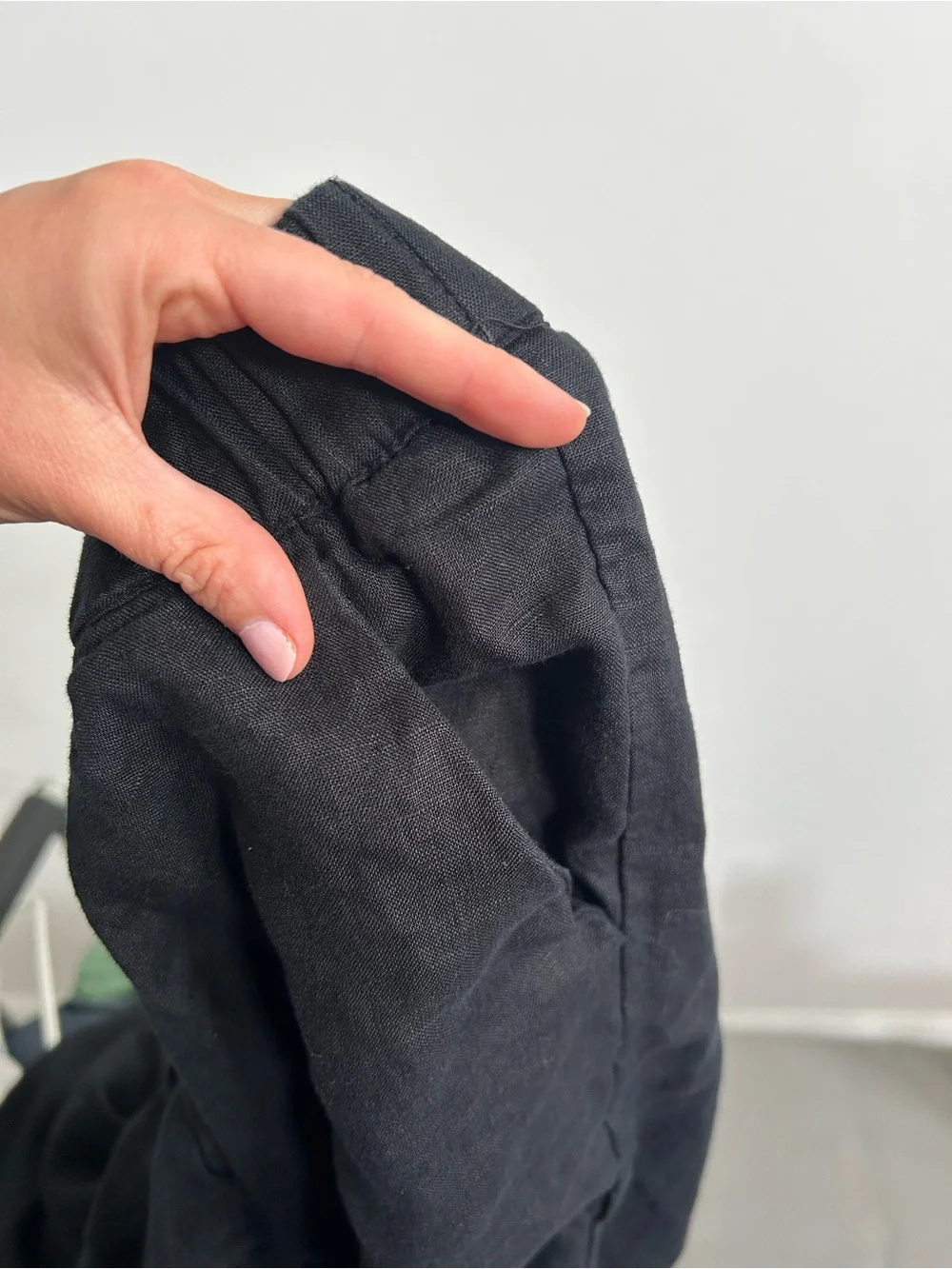 Quince Black Linen Cropped Pants XL